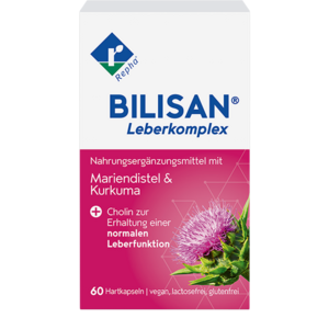 BILISAN® Leberkomplex kombiniert die Kraft der Mariendistel, Kurkuma und Cholin zum Schutz und zur Stärkung der Leber.