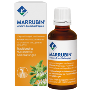 MARRUBIN® Andorn-Bronchialtropfen MARRUBIN® Andorn-Bronchialtropfen ist ein pflanzliches Arzneimittel mit dem Wirkstoff Marrubiin aus dem Andorn. Es wird als Schleimlöser bei Erkältungshusten eingesetzt.