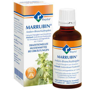 MARRUBIN® Andorn-Bronchialtropfen ist ein pflanzliches Arzneimittel mit dem Wirkstoff Marrubiin aus dem Andorn. Es wird als Schleimlöser bei Erkältungshusten eingesetzt.