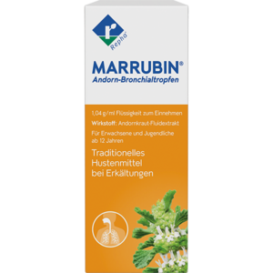 MARRUBIN® Andorn-Bronchialtropfen ist ein pflanzliches Arzneimittel mit dem Wirkstoff Marrubiin aus dem Andorn. Es wird als Schleimlöser bei Erkältungshusten eingesetzt.